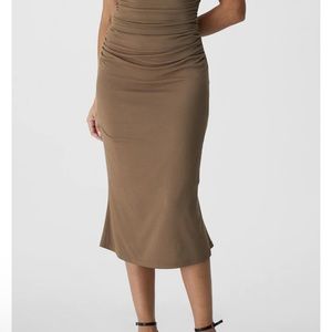 OGL Ruched Side Mermaid Midi Skirt
